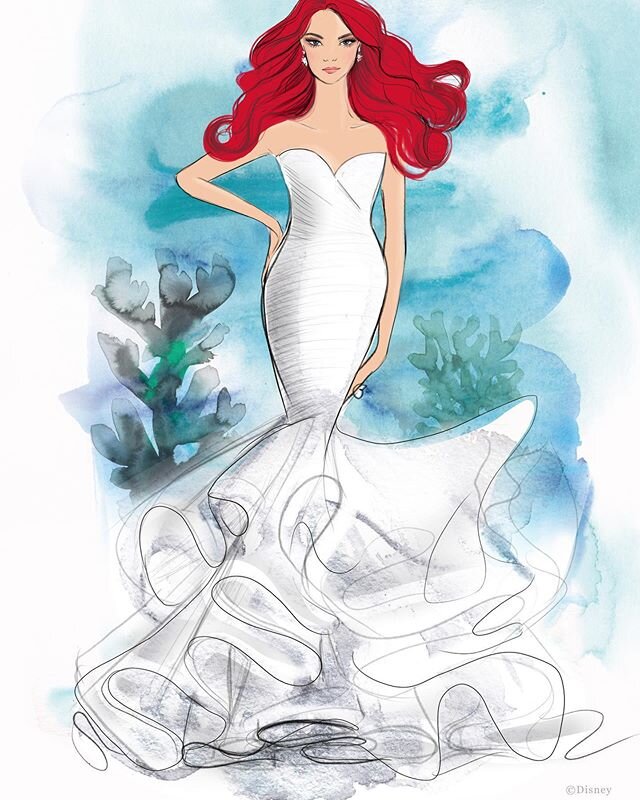 Disney Fairy Tale Weddings Collection

Ariel... This mermaid style gown is truly inspired. Cascading layers of soft tulle and organza invoke the rolling waves of the ocean. Ruching on the strapless, sweetheart neckline is feminine and flattering. Lik