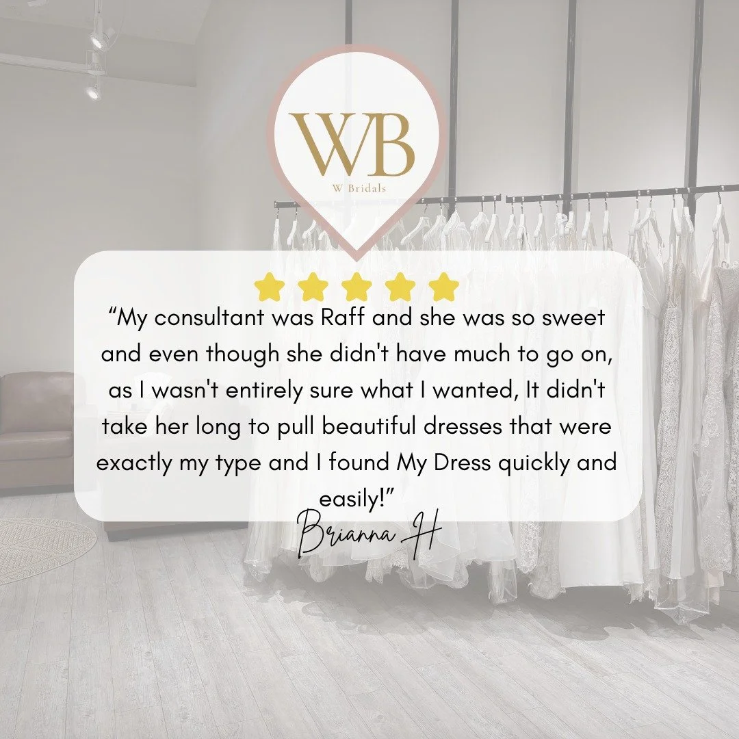 Brianna, we&rsquo;re so glad your appointment felt easy and fun, mission accomplished. 💛
And to the brides stressing because you &lsquo;don&rsquo;t know what you want&rsquo;: that's okay! It&rsquo;s literally our favourite puzzle to solve 🧩😉

#WBr