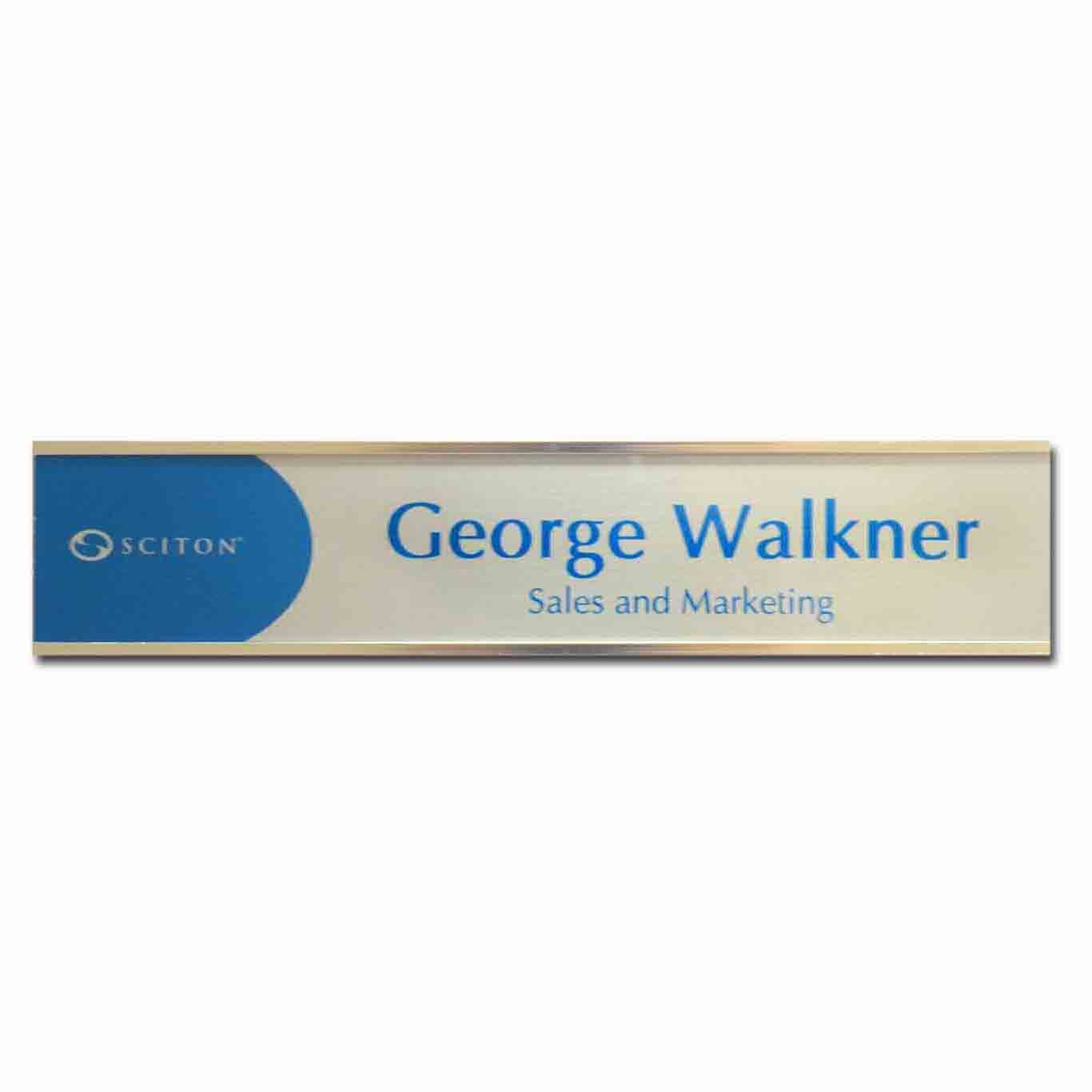 Changeable Cubicle Nameplate Holder - 2 x 8 (Polished Silver - 2 Depth)