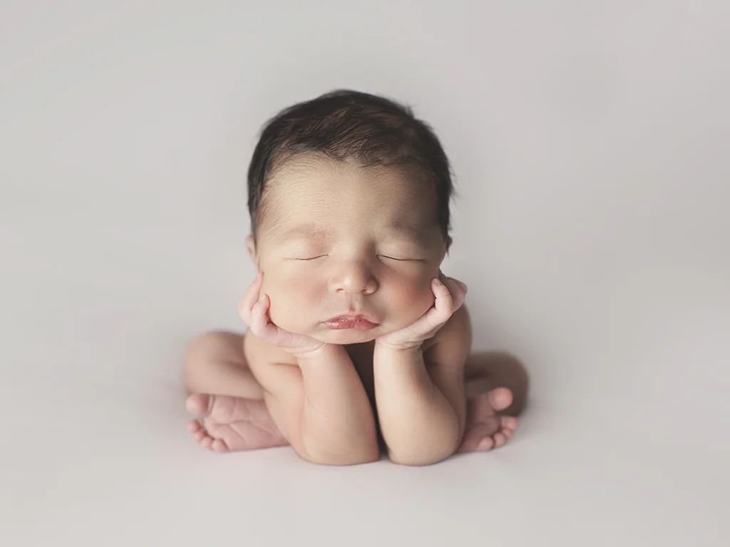 Froggy pose-NOT all babies like this pose-I do need the help of a parent to create this pose.