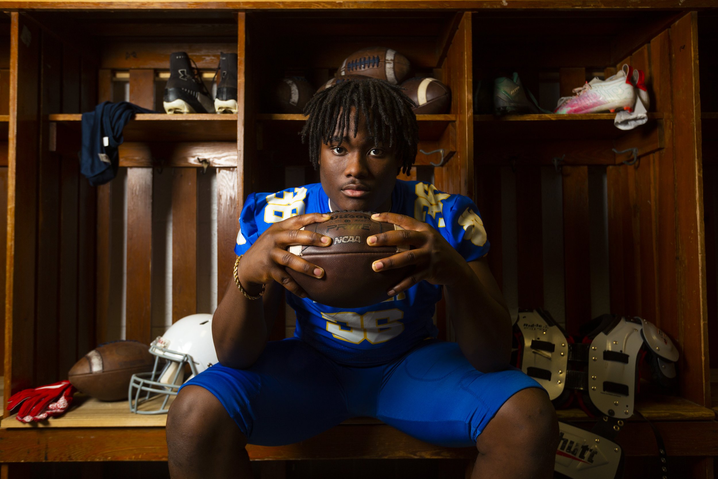  Dudley's Austin Lloyd is part of the News &amp; Record's first-team All Area team in Greensboro, N.C., on Monday, December 13, 2021. 