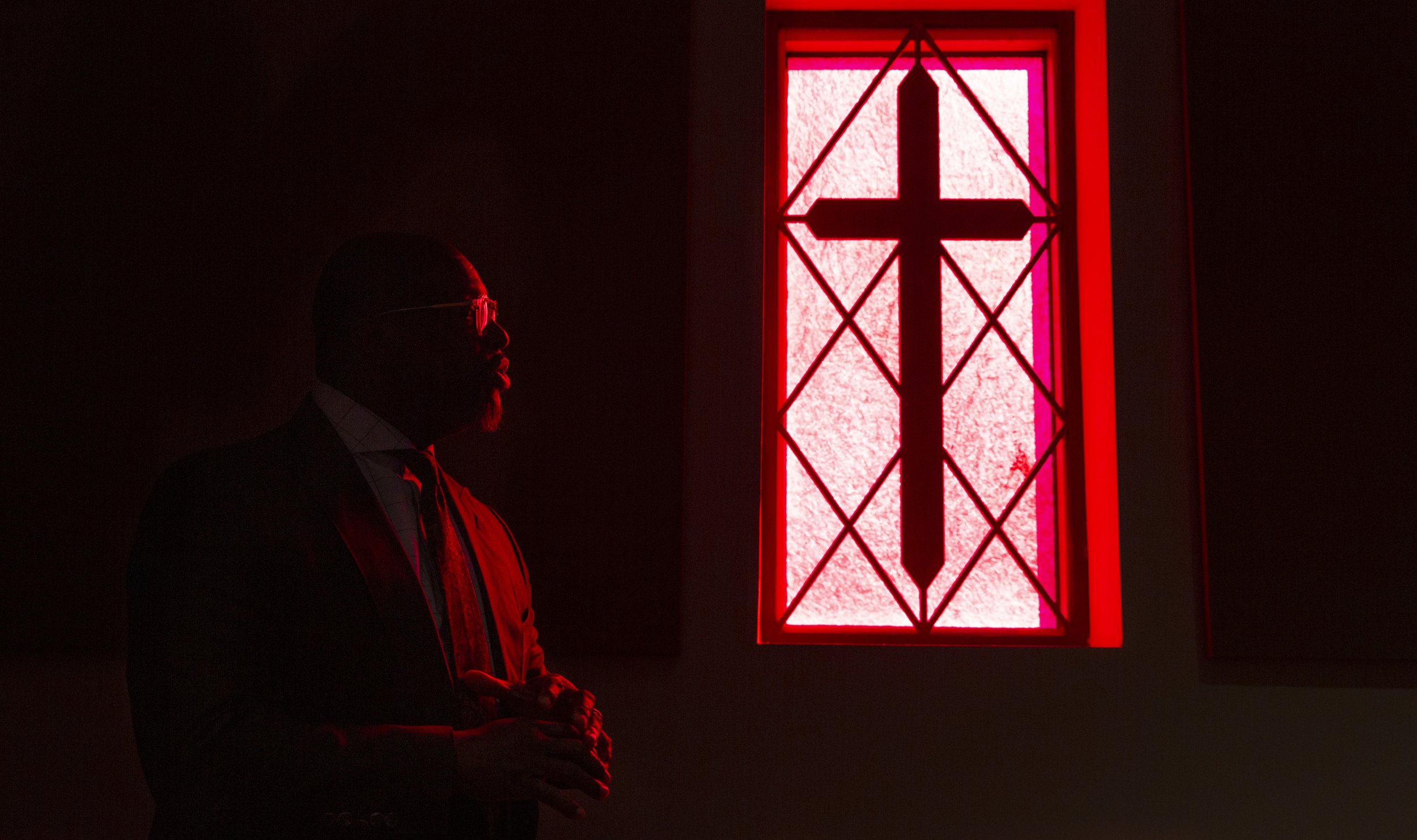  Bishop Bryan J.Pierce the Senior Pastor at Mount Zion Baptist Church poses for a photo at his churches location in Southeast Greensboro, N.C., on Monday, December 20, 2021.  Mount Zion’s members paid off the church’s mortgage years early, and are no