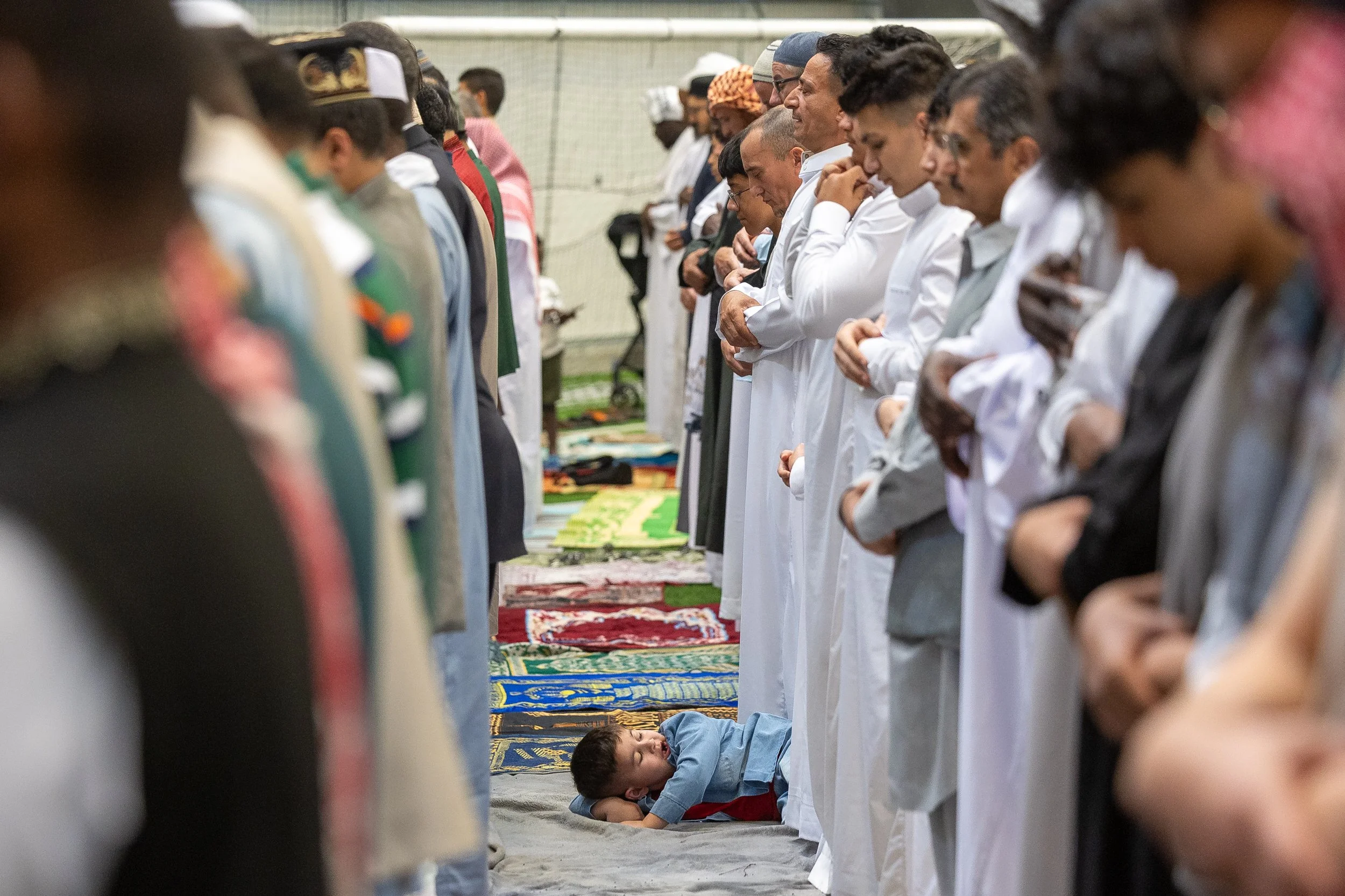 Around 3,000 practicing muslims gathered to worship for id Salat al-Eid (congregational prayer) on the day of Eid al-Adha on Wednesday, May 27, 2026, at Speedway Village.