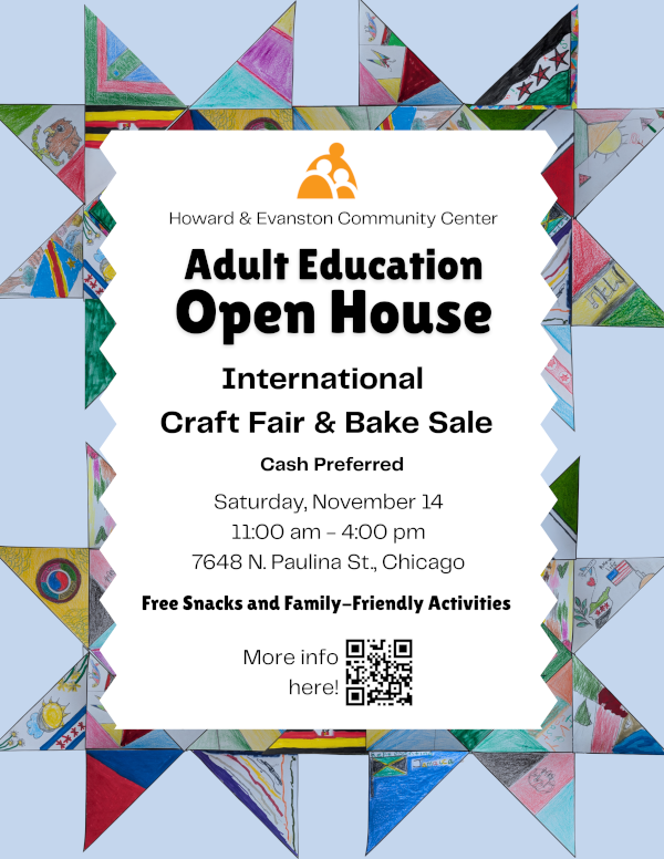 Adult Education Open House and International Craft Fair and Bake Sale