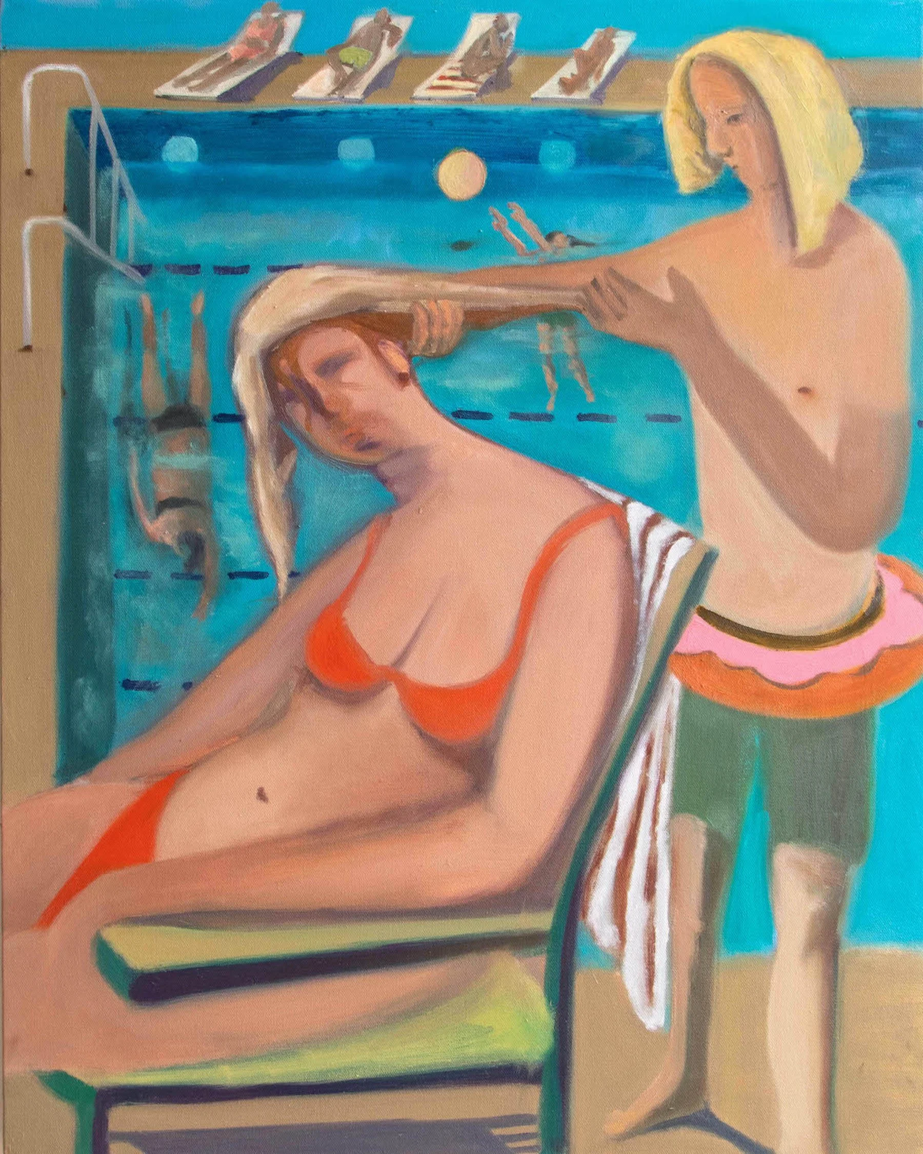 Misato, Pang, Poolside, Oil on canvas, 30x24in, 2024.jpg