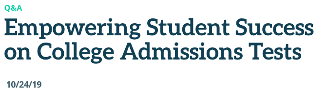 THE Journal: Empowering Student Success on College Admissions Tests