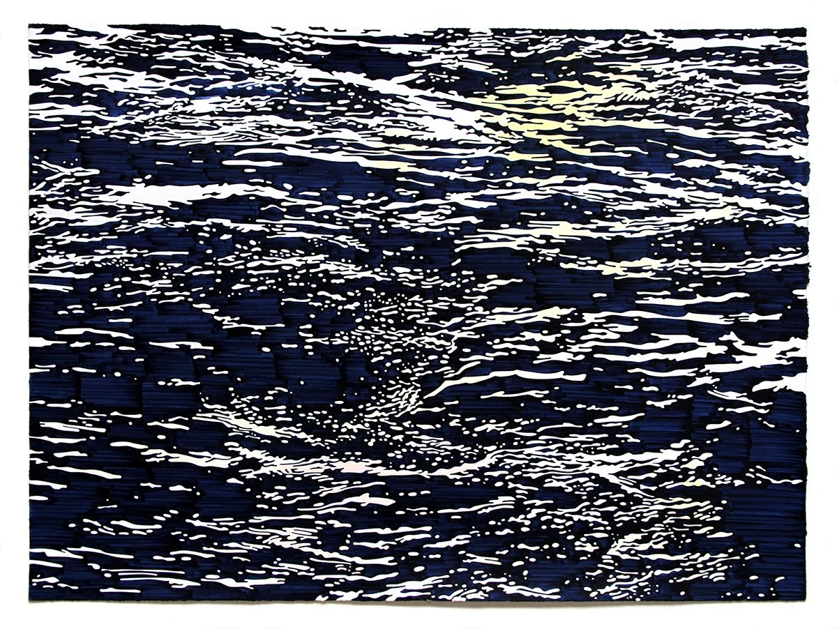   Still #4,  ink on paper, 22” x 30”  