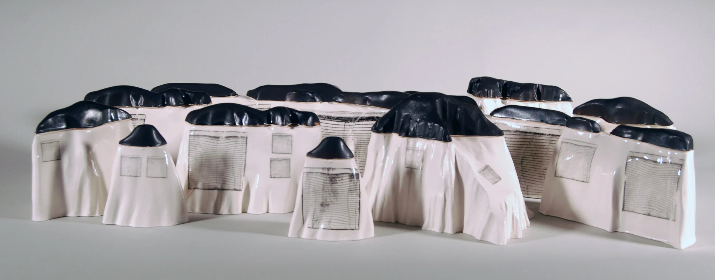 Blind Mountains , 2011, slipcast porcelain, glaze, and decals.