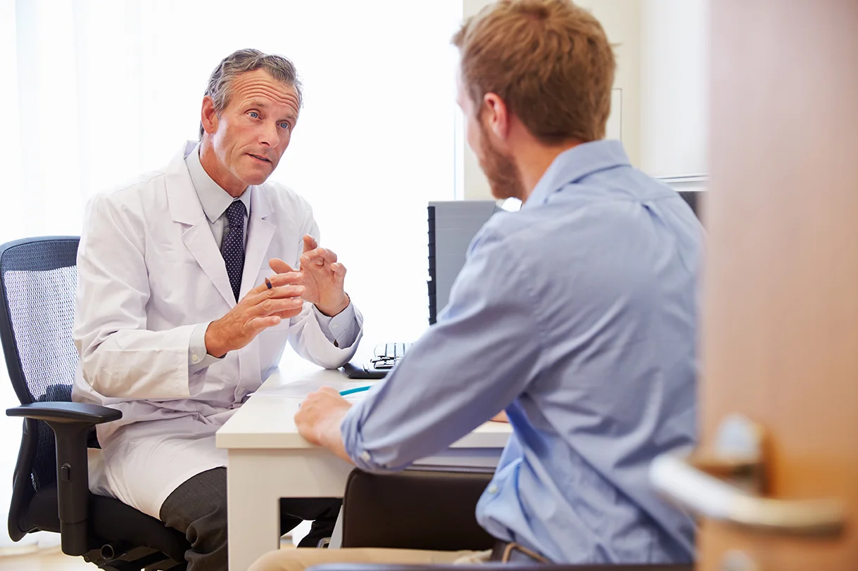A registered, certified provider talking to patient about medical cannabis.
