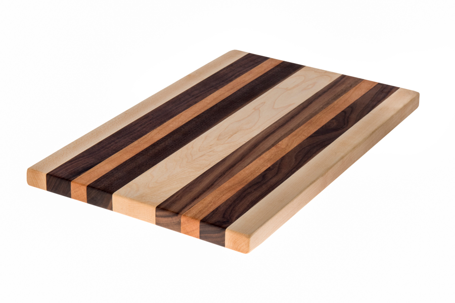 Maple Wood Cutting Board with Cherry Inlay Maple Offset Cutting Board