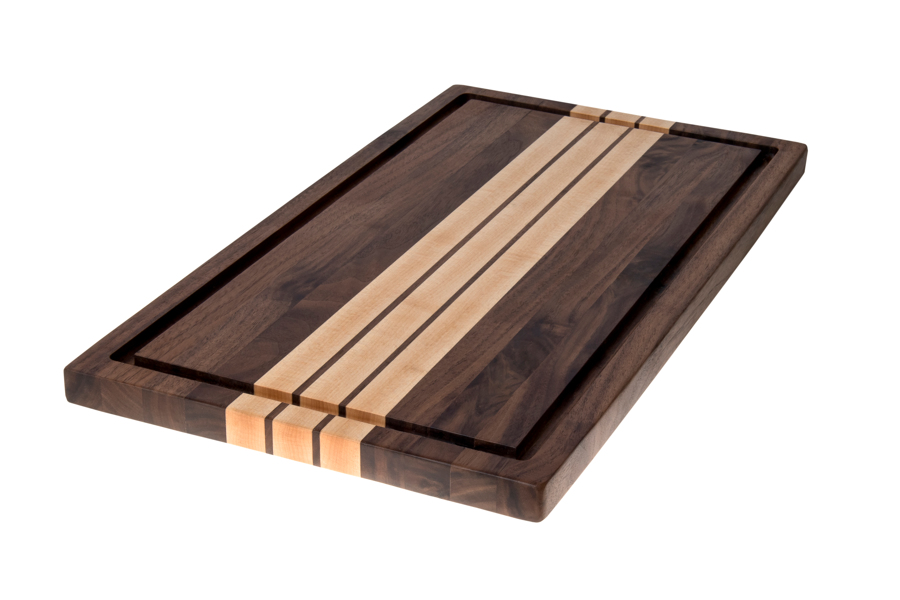 Walnut with Maple Carving Board with Juice Groove — Ambrose825Crafts  Sacramento, CA (916) 995-4414