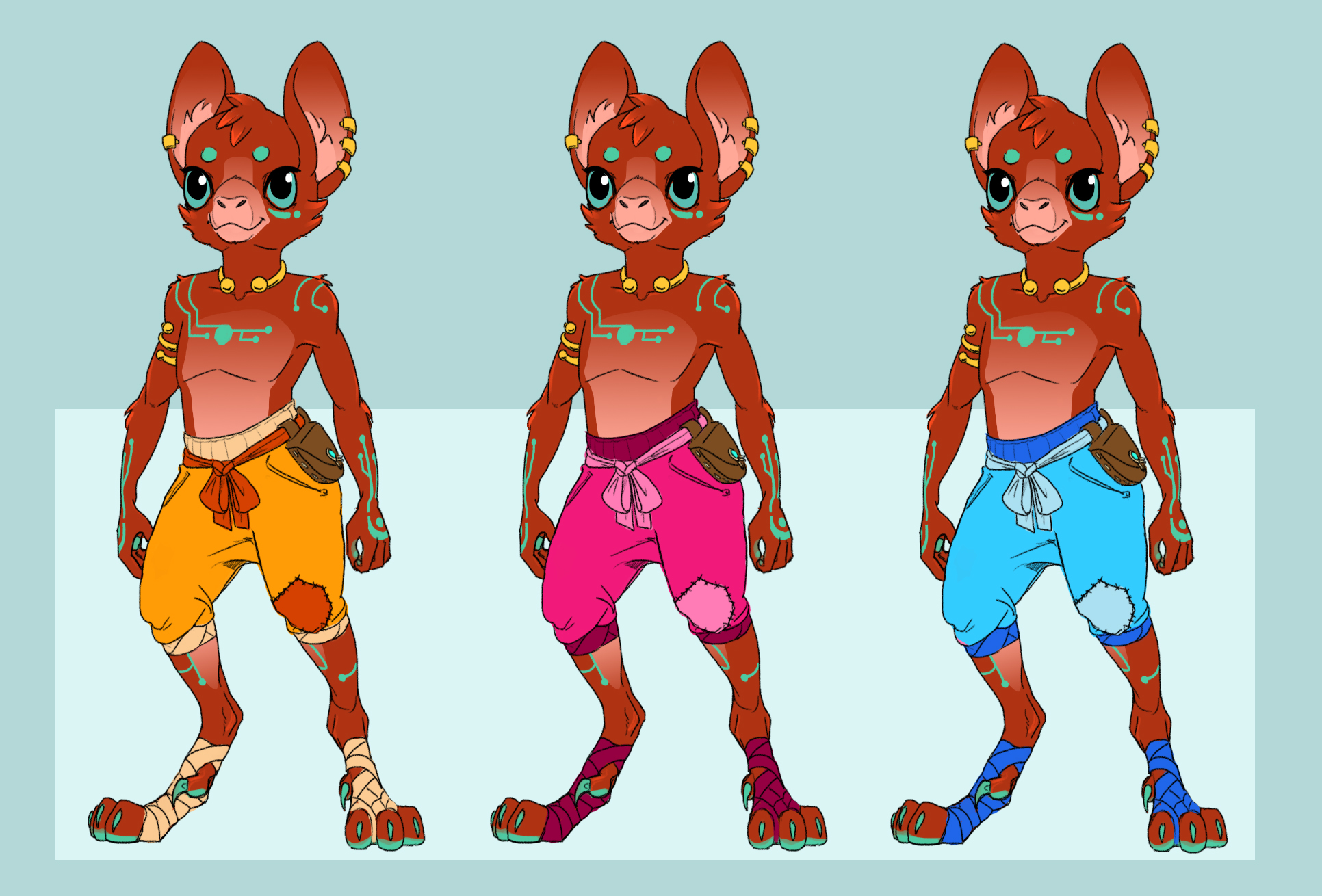 Final concept A variety of colors for the pants