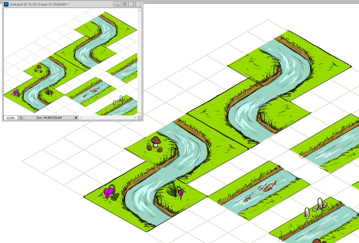 Early concept Finalizing the shape of the creek