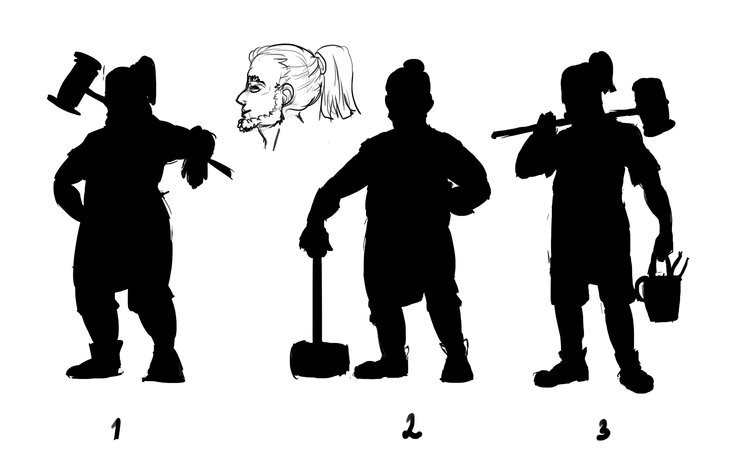 Early concept Working on silhouettes for Diego