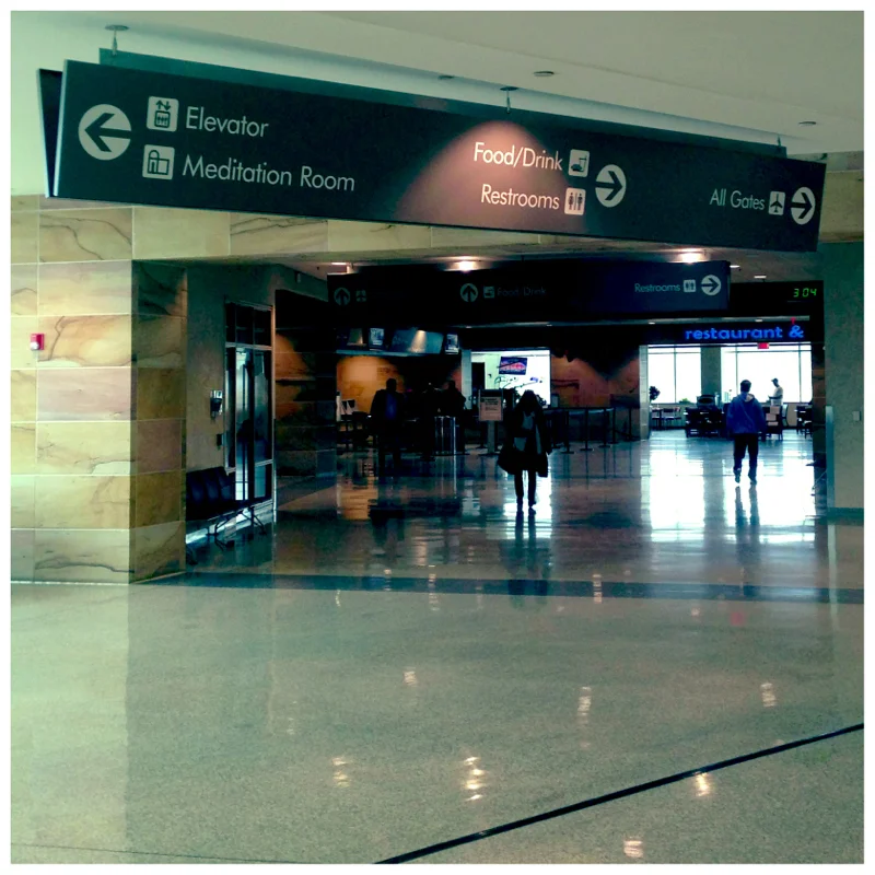 on my way to the meditation room at the Scranton airport