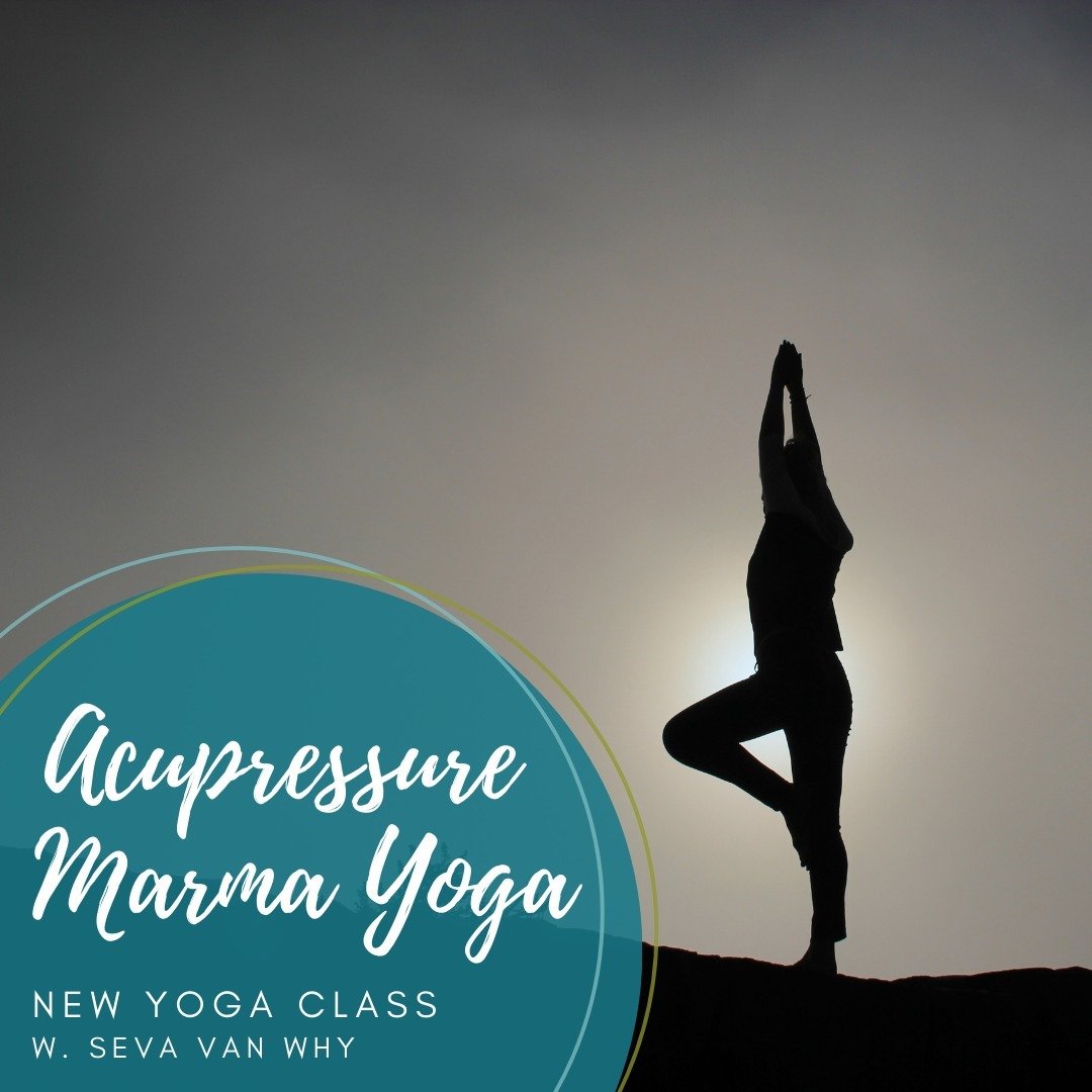 Marma Acupressure Yoga is taking place this weekend with Seva Van Why... have you reserved your spot?

𝑾𝒉𝒂𝒕 𝒊𝒔 𝑴𝒂𝒓𝒎𝒂 𝑨𝒄𝒖𝒑𝒓𝒆𝒔𝒔𝒖𝒓𝒆 𝒀𝒐𝒈𝒂... Marma yoga is a therapeutic form of Yogasana that focuses on stimulating vital energy p