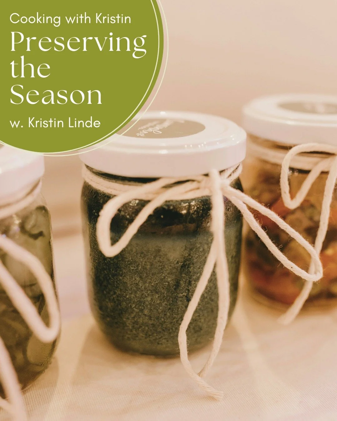 𝑱𝒖𝒔𝒕 𝟑 𝑫𝒂𝒚𝒔 𝑨𝒘𝒂𝒚!

Preserving the Season: Sauces, Chutneys &amp; Spiced Oils w. Kristin Linde

We&rsquo;re almost ready to roll up our sleeves and get into the heart of Ayurvedic late-summer cooking.

In this hands-on class, you&rsquo;ll