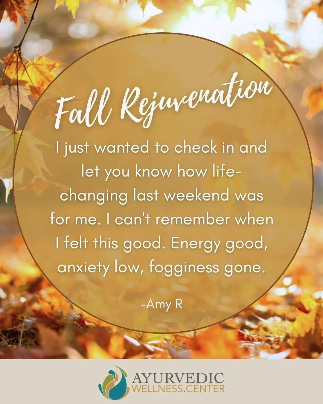 ✨ &ldquo;I just wanted to check in and let you know how life-changing last weekend was for me. I can't remember when I felt this good. Energy good, anxiety low, fogginess gone.&rdquo;✨

This is the power of aligning with the rhythms of nature. The Ay