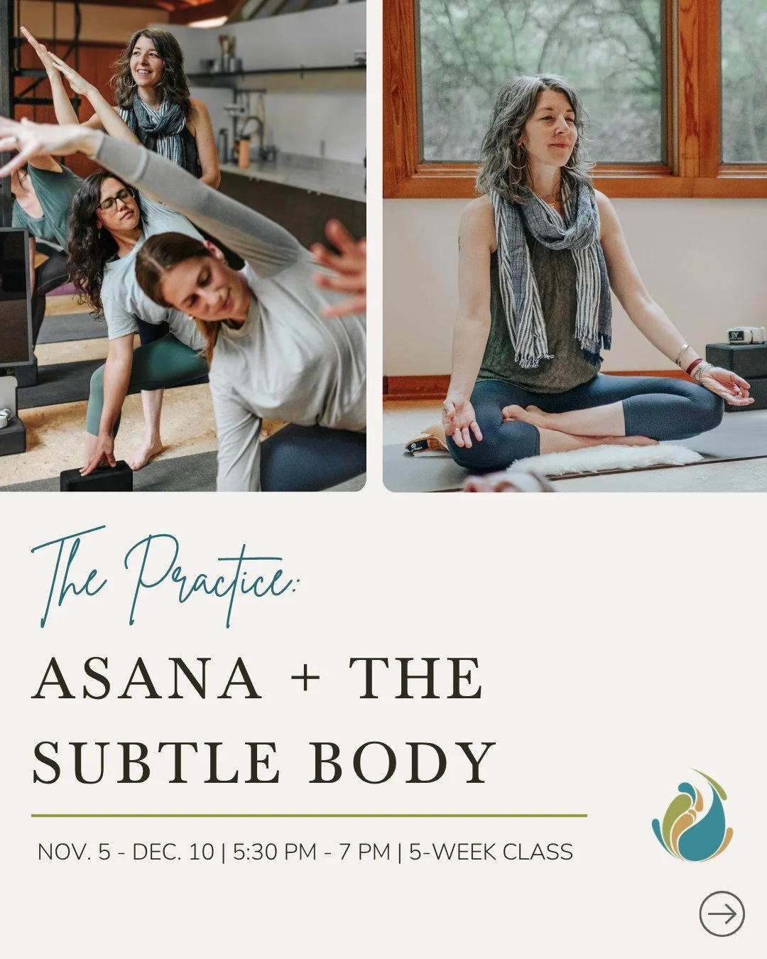 A 5-week journey of yoga, Ayurveda &amp; self-awareness begins November 5.

From body to breath to beyond, explore the layers of your being.

This semester-style course, led by AyurYoga instructor &amp; Ayurvedic practitioner Kara Aubin, integrates:
