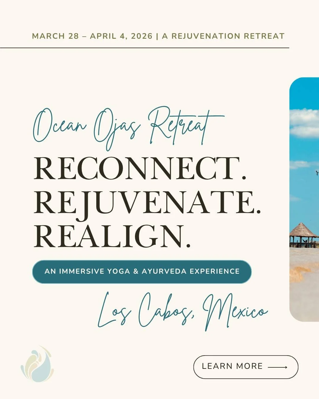 What would it feel like to truly rest? To wake with the sun, move with intention, eat with gratitude, and breathe with the rhythm of the ocean?

Join us for Ocean Ojas: A Deep Rejuvenation Retreat for 8 days of deep nourishment. During this retreat, 