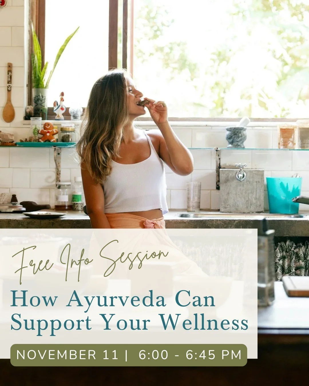 Curious about Ayurveda but not sure where to start? 

Join Kristin Linde on November 11 for a free introductory session and discover how this ancient science of life can bring balance, clarity, and energy into your modern world. You&rsquo;ll learn ho