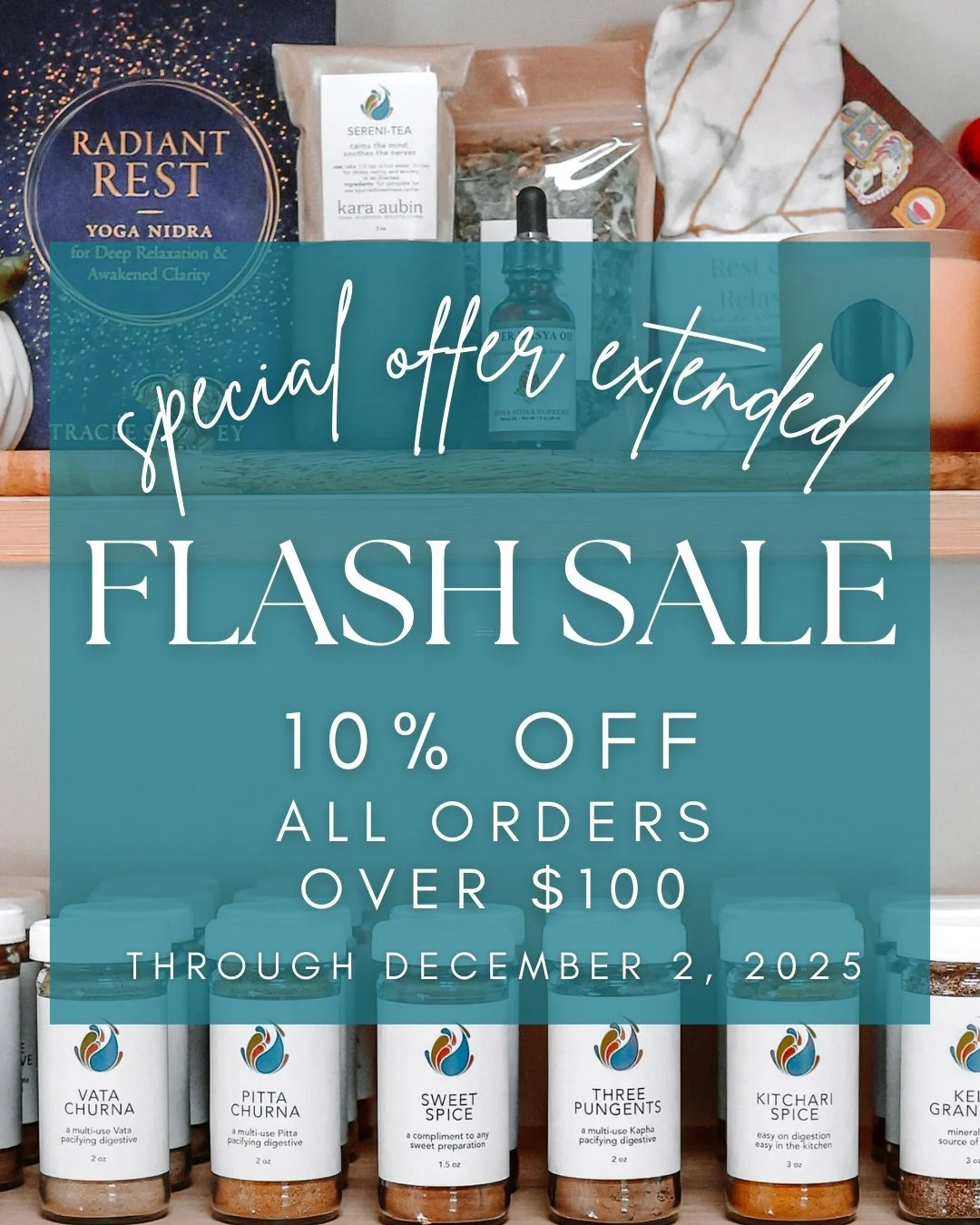 🌿 5-Year Anniversary Flash Sale 🌿

We&rsquo;re celebrating five years of community, connection, and Ayurveda in Kalamazoo &mdash; and we didn&rsquo;t want our out-of-town friends to miss out!

✨ Extended for one more day, through Tuesday, December 