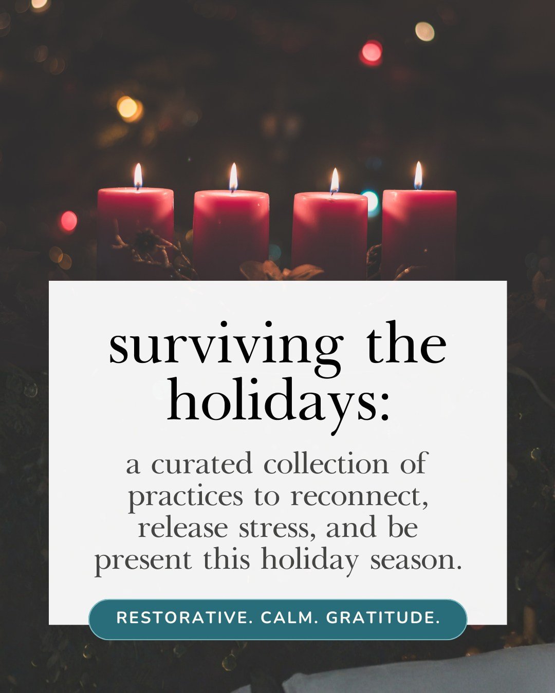 The holidays can be full, loud, and demanding. This curated practice collection is here to help you move through the season with steadiness, warmth, and gratitude. From gentle AyurYoga and grounding core work to gratitude focused nidra and calming br
