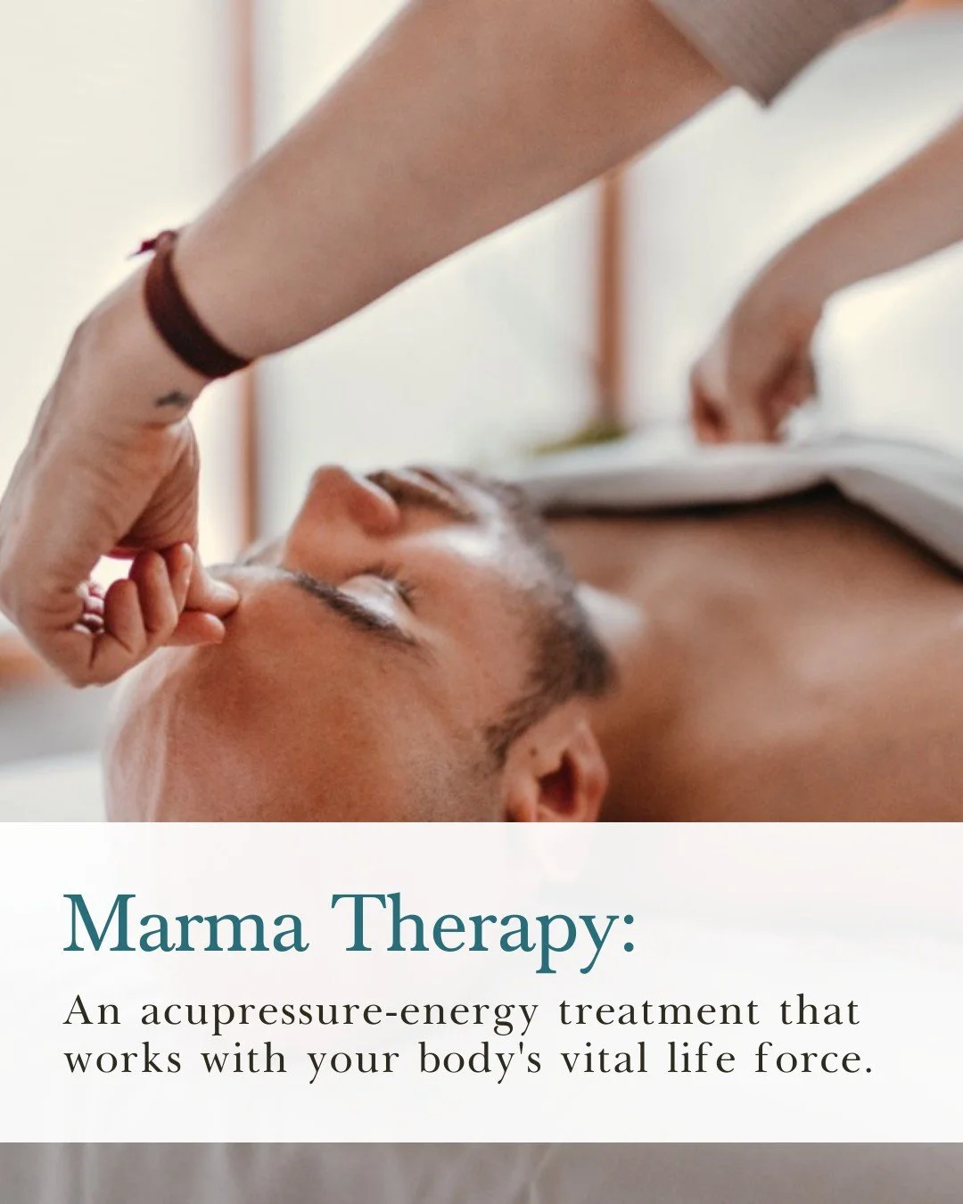Your body holds the key to its own healing. ✨
ㅤ
Marma Therapy is an ancient Ayurvedic acupressure-energy treatment that works with vital points on the body to release blocked prana, calm the nervous system, and bring relief to pain, stress, hormonal 