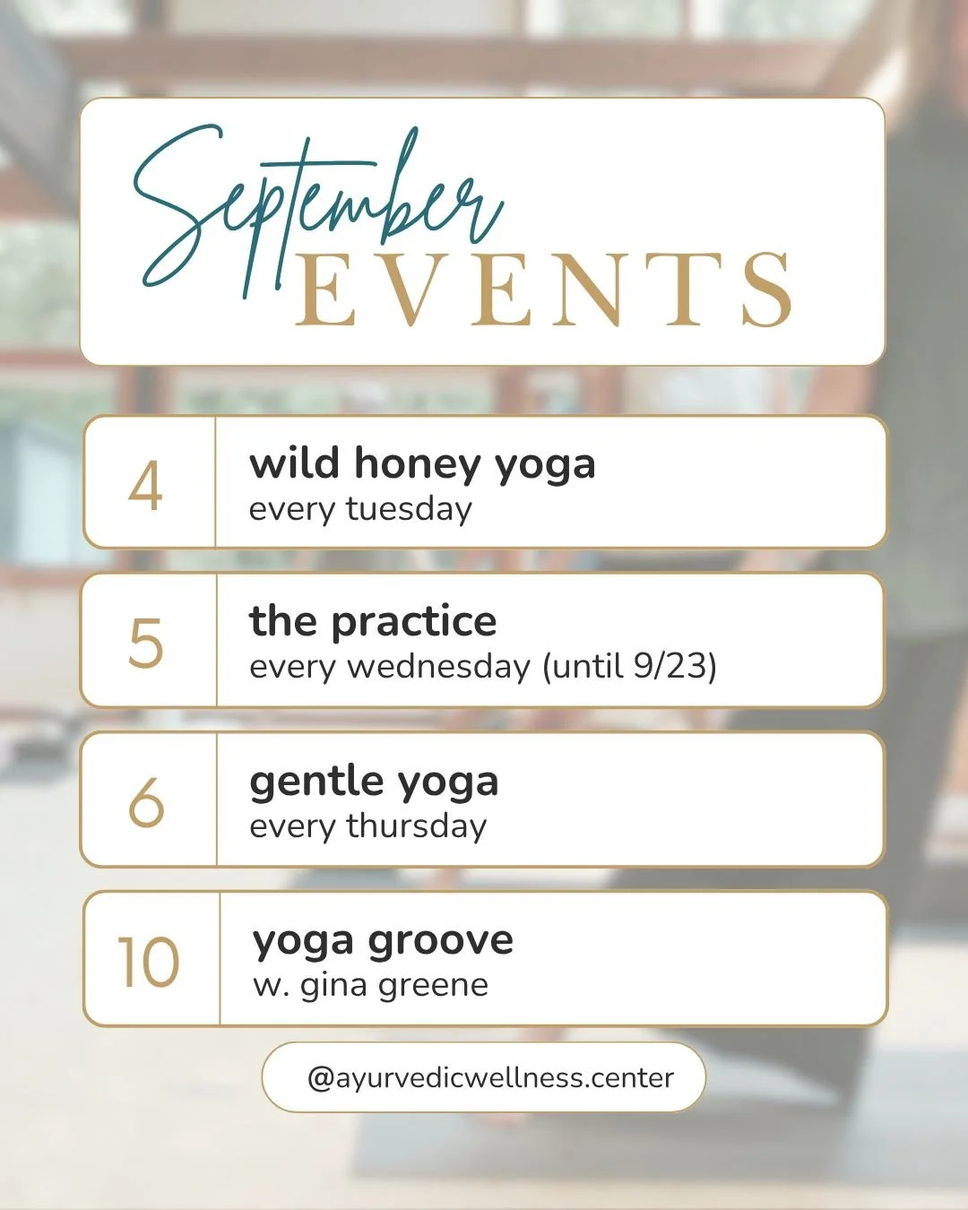 Fall's first month is here, and we have a lineup of grounding events to enjoy before the fall rhythm takes hold.
ㅤ
Save this post and grab your spots early.
ㅤ
Link in bio for the full September calendar.