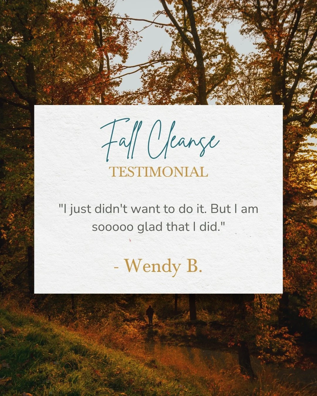 "I just didn't want to do it. But I am sooooo glad that I did."
ㅤ
Wendy B., past cleanse participant
ㅤ
That is the honest version. Most people do not arrive at a cleanse feeling enthusiastic. They arrive tired.
ㅤ
"I always tell myself 