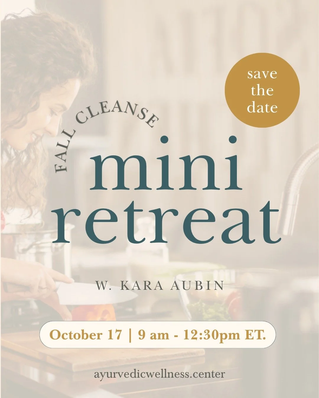 Save this date: October 17, 9:00am to 12:30pm ET.
ㅤ
The cleanse mini retreat lands right at the start of the Purification phase, when the process asks the most of you.
ㅤ
Three and a half hours of Ayurvedic diet and lifestyle teaching, asana, pranayam