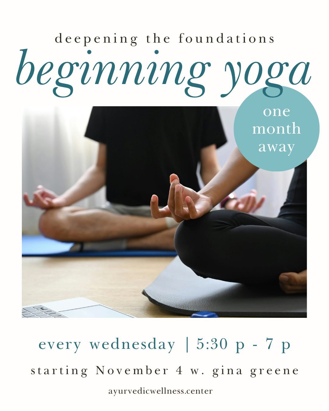 New to yoga? Coming back after a long break? Start here.
ㅤ
Beginning Yoga: Deepening the Foundations is six Wednesdays with Gina Greene. We explore yoga from the ground up. A state of mind as much as a set of poses.
ㅤ
You will never be asked to take 