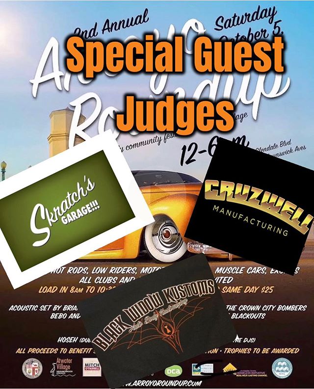 Special Guest Judges Announcement ! 
Skratch from Skratch&rsquo;s Garage ! Christian from Cruzwell MGR. ! Dante from Black Widow Kustoms and Repair ! We are fortunate to have 3 Fabricators /Builders this year for Arroyo Roundup 2019 !  They have grac