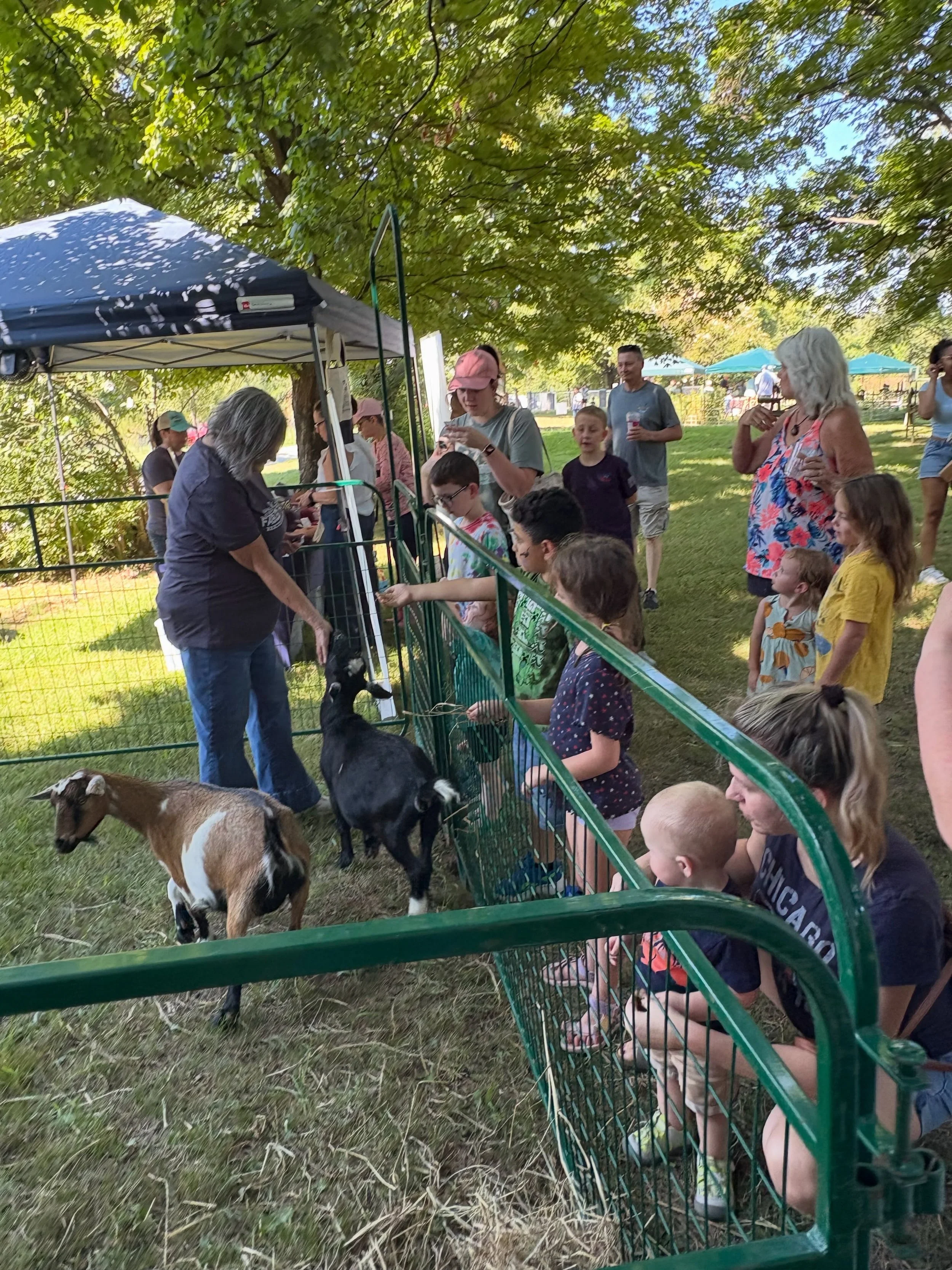 🐐🍎 Barnyard Brunch with Farm Friends brought the farm to life at Mill Ridge Park!

A wonderful crowd joined us for farm-animal petting, bobbing for apples, tug-of-war, cornhole, scavenger hunting, face painting, and plenty of good old-fashioned far