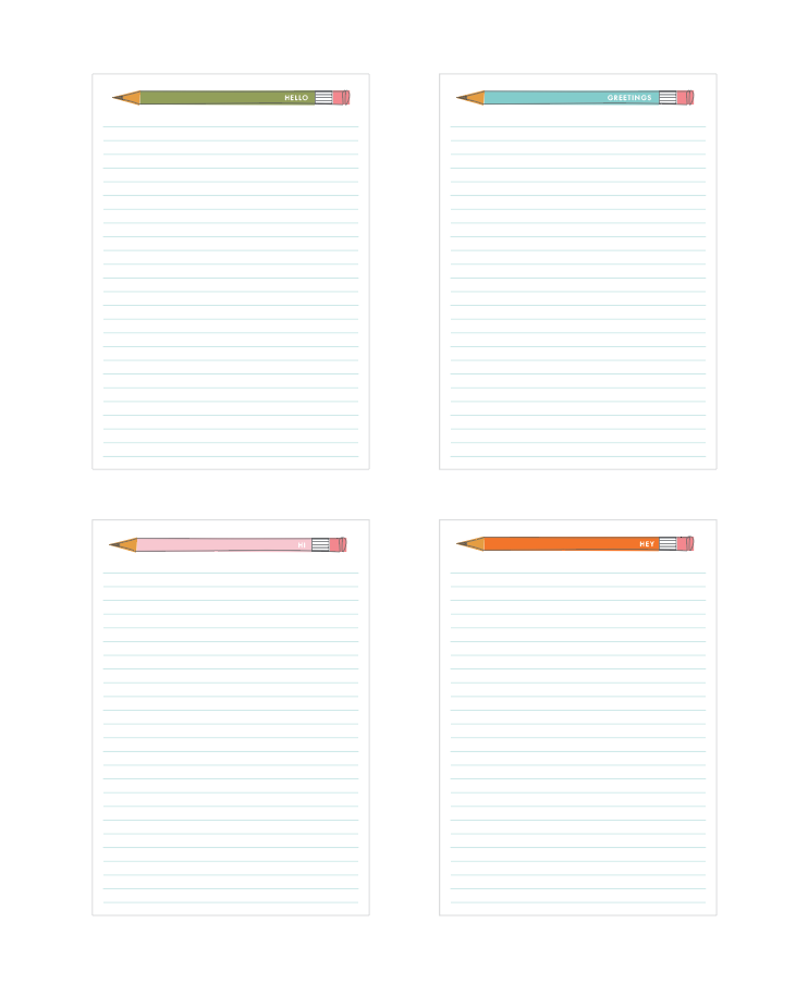 Printable Pretty Stationery For Letter Writing Using Minimal Ink