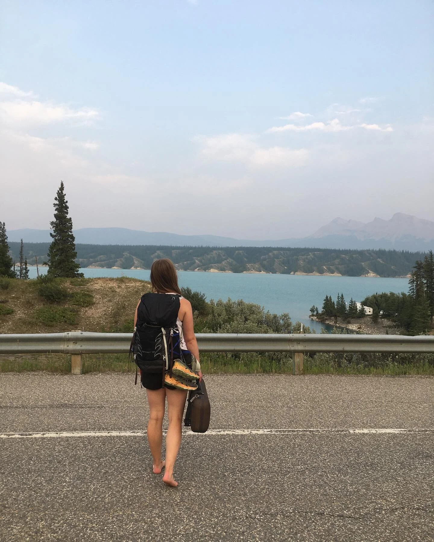 @thecorryboys and I went to scout out a location yesterday for a show on a mountain this Saturday. Walking barefoot along the road with a fiddle in the mountains is something normal people do all the time, right??

#rockymountains #mountains #alberta
