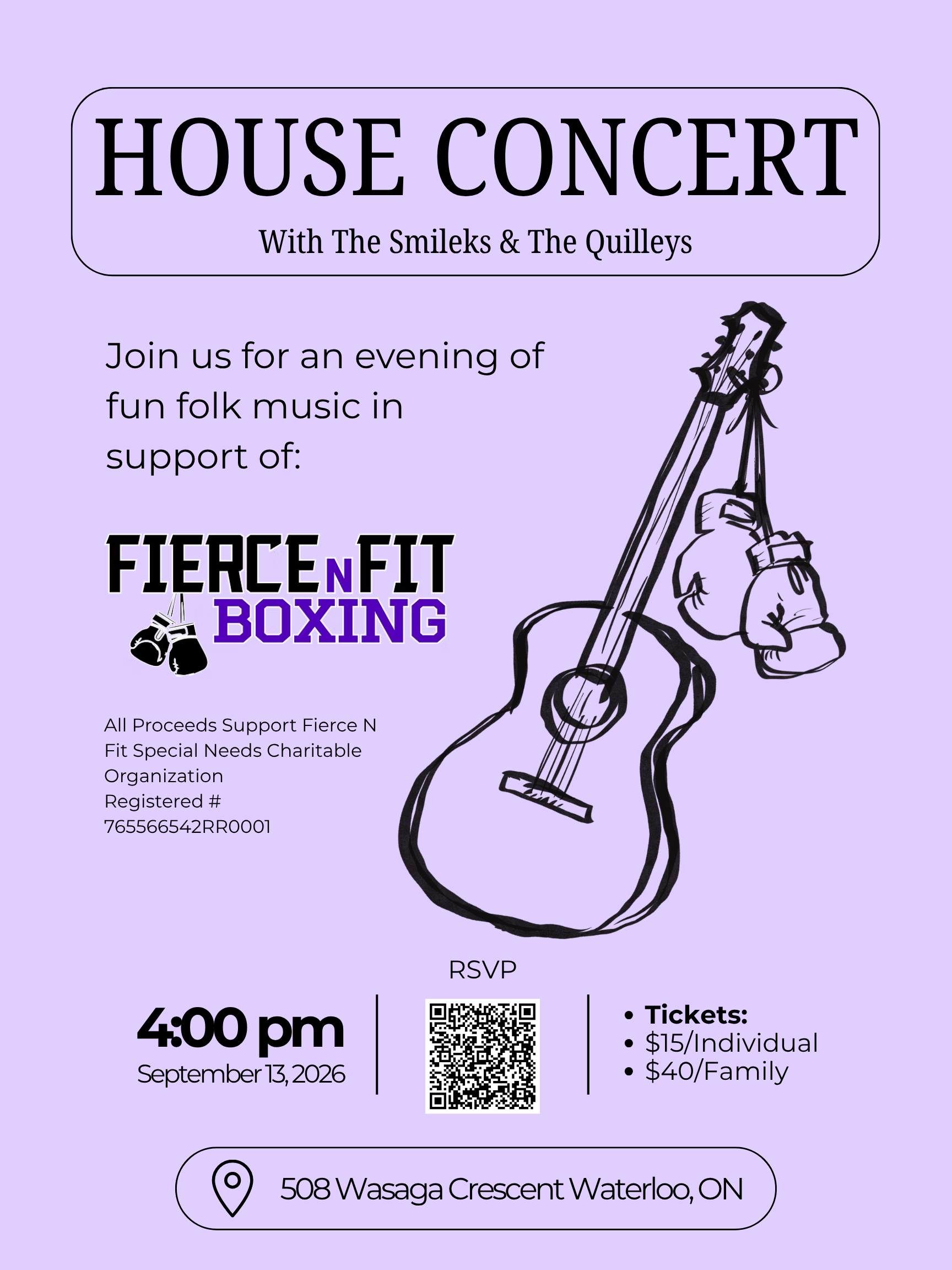 House Concert - Fundraiser for Fierce N Fit Special Needs Charitable Organization