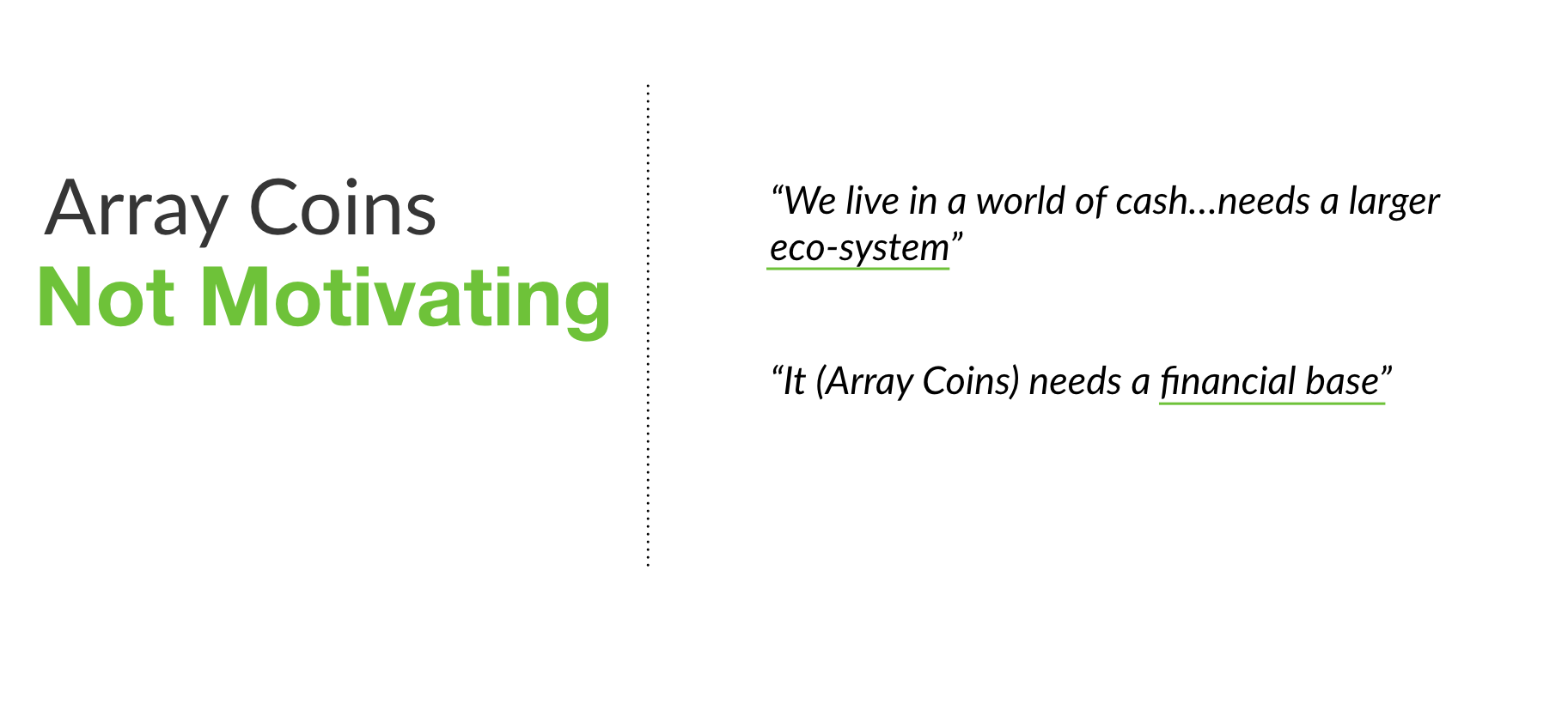 We found that the incentive of Array Coins were not the motivating factor, but more of the passion for the community and utilizing, as well as learning new skills, drove users to volunteer