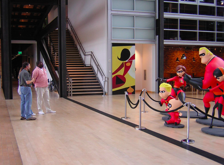 Catmull giving a tour through the Pixar lobby, 2005