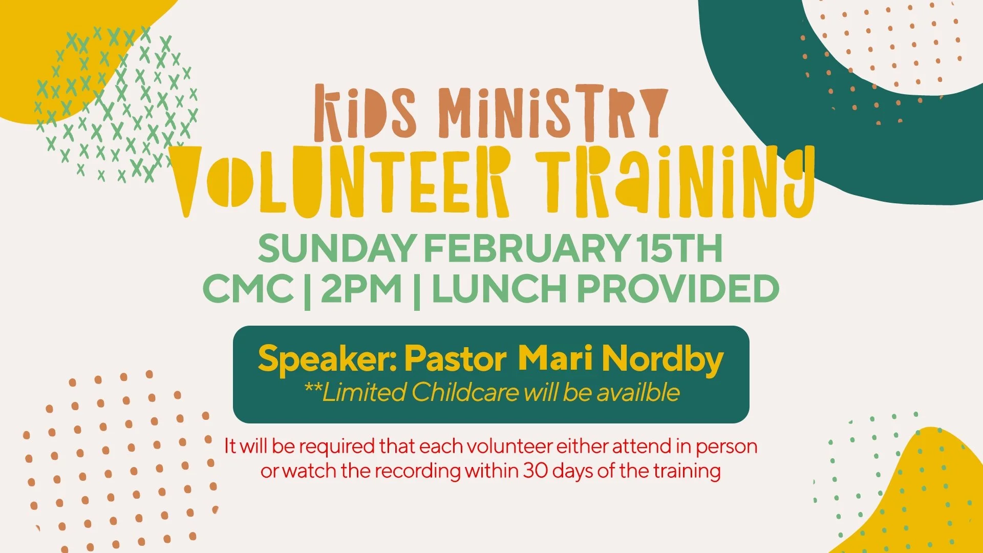KIDS MINISTRY VOLUNTEER TRAINING