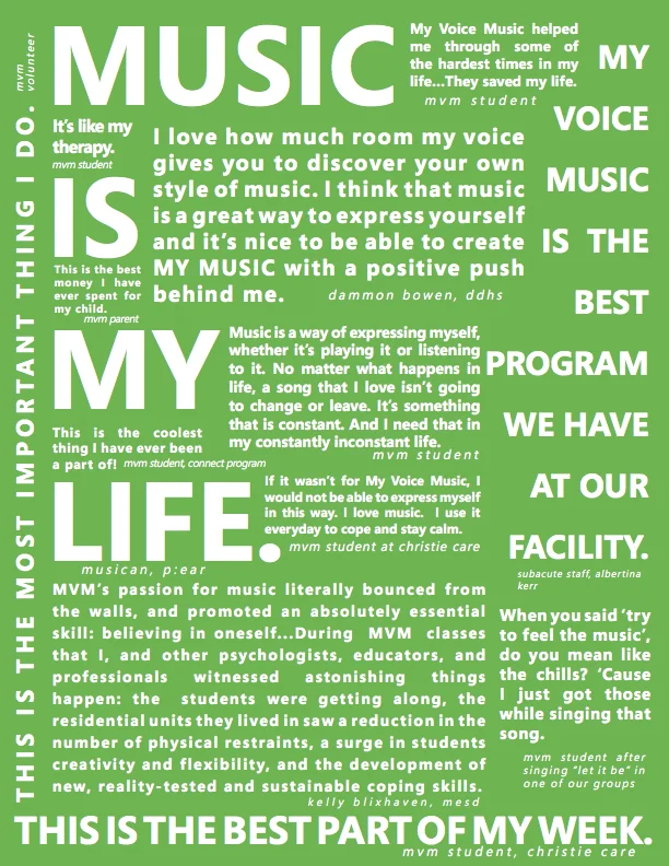 MY VOICE MUSIC 2015 ANNUAL REPORT