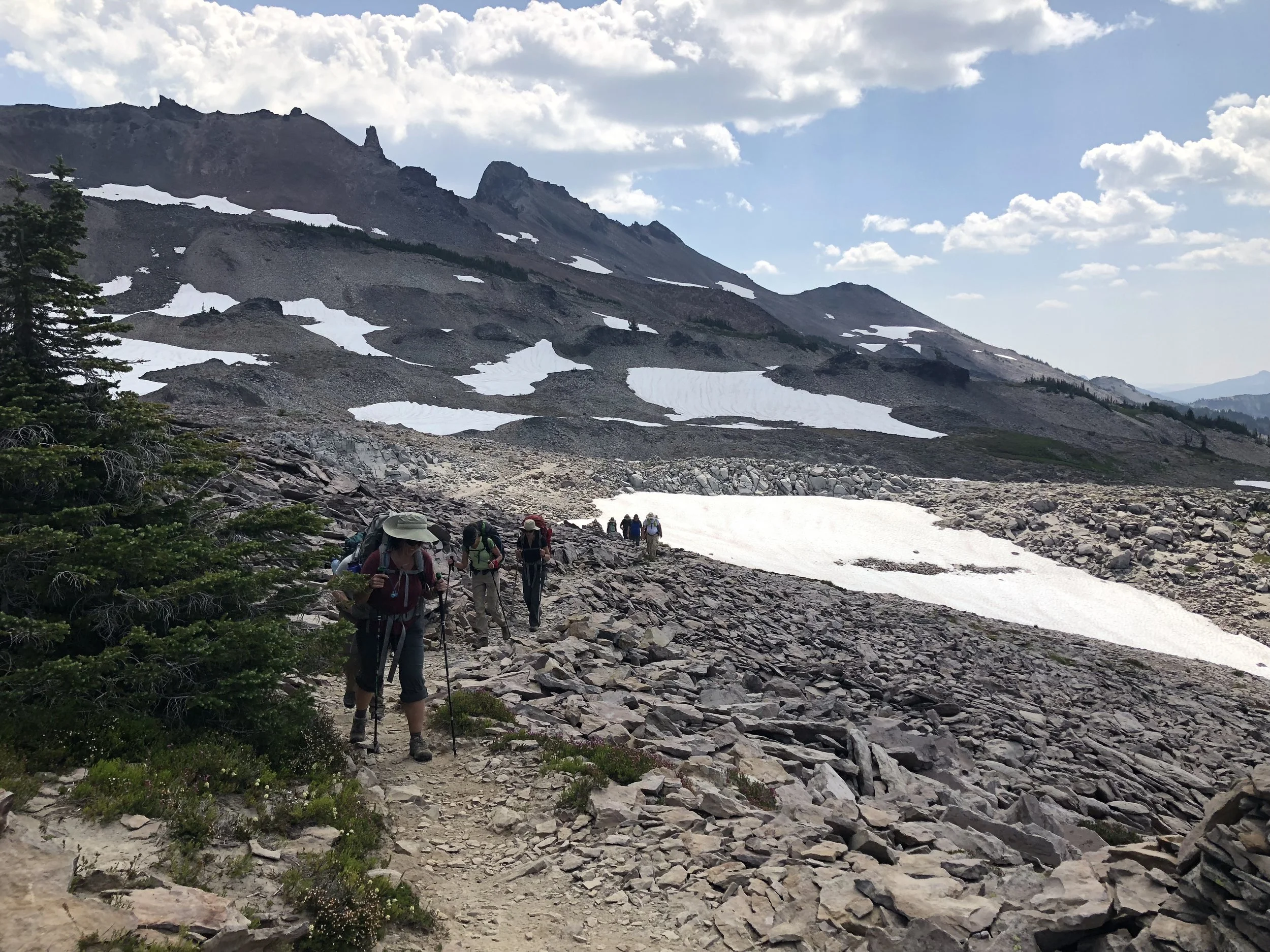 With a bit more elevation, the vegetation starts to disappear and the terrain gets rockier