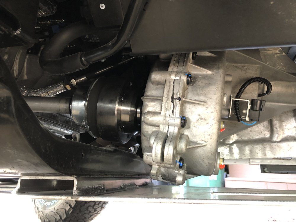 F150 transfer case just above skid plate