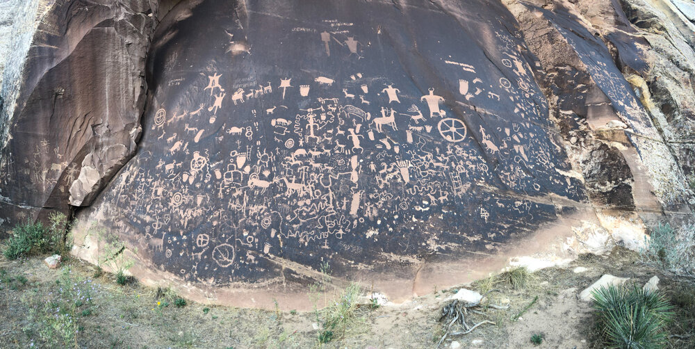 Newspaper rock - about 30' wide