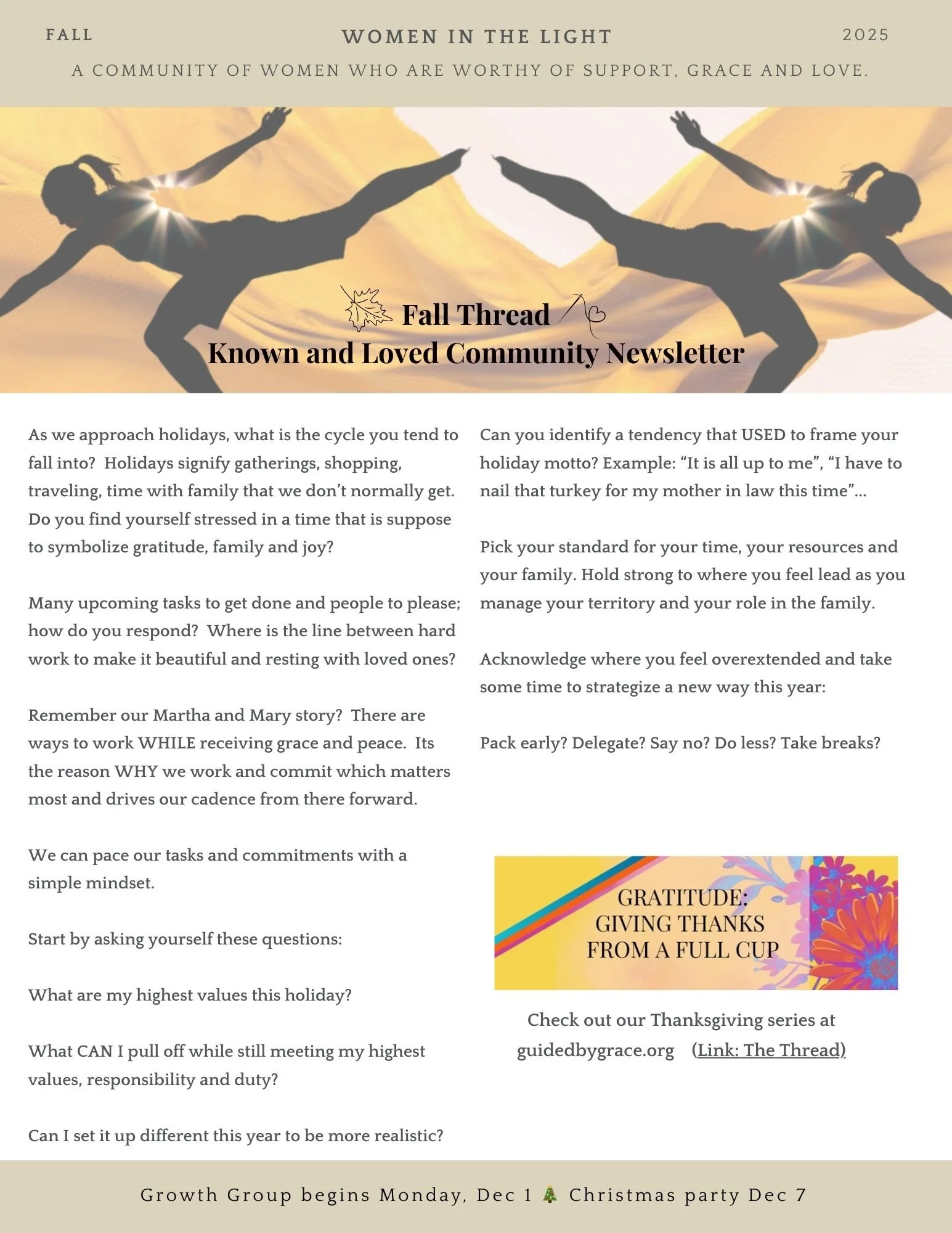 Fall Thread: Known and Loved Community Newsletter