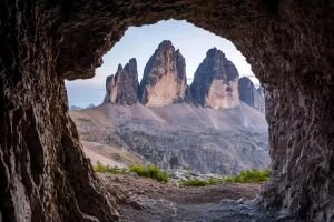 Tre Cime di Lavaredo, the Sexten Dolomites, northeastern Italy.