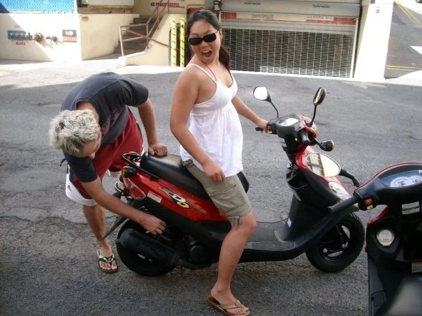 Yunling on Moped