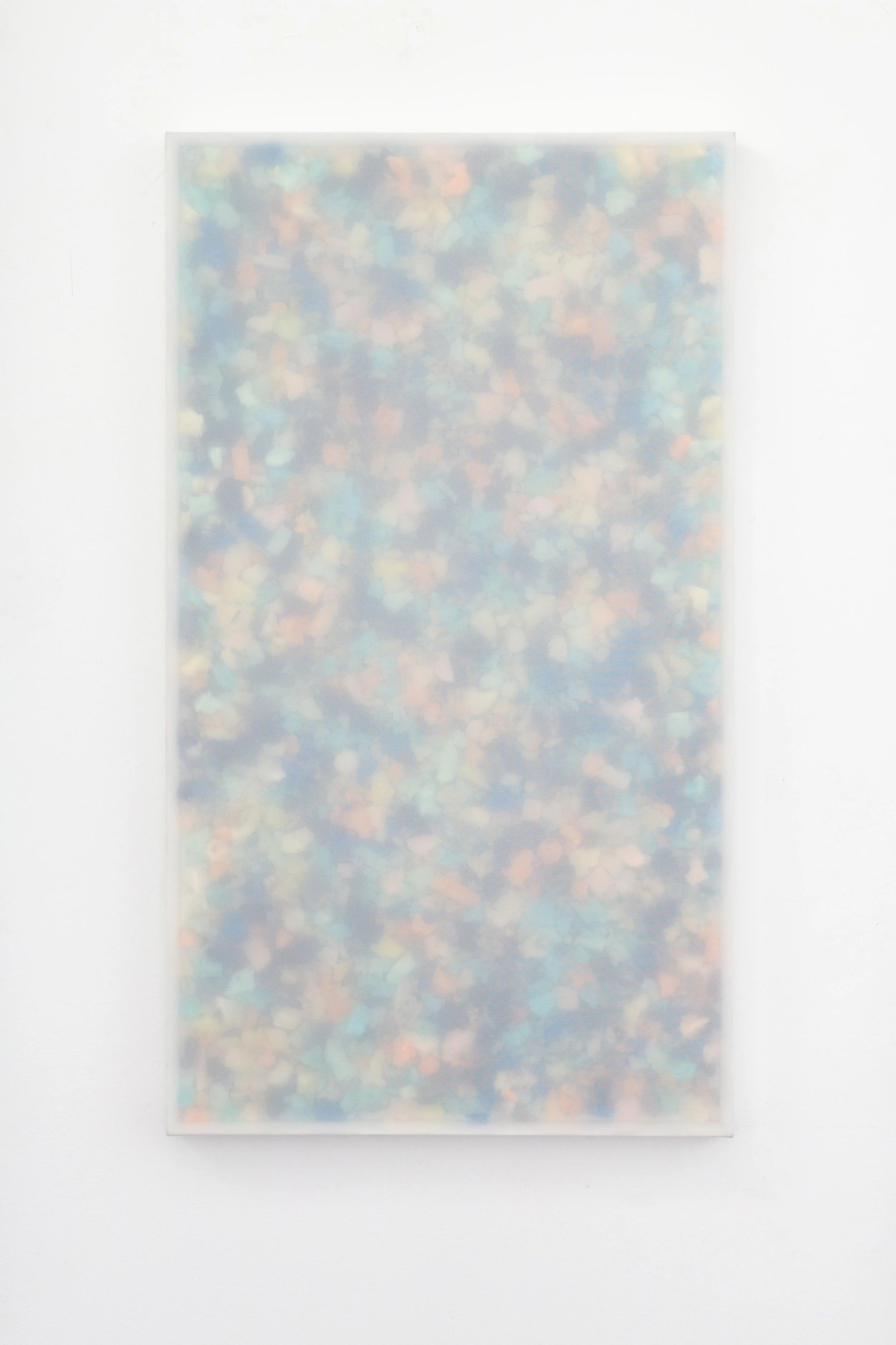 Underneath Cushion filling (polyurethane foam, polypropylene), polyester and acrylic on MDF and pine panel 70 x 39.5cm 2018