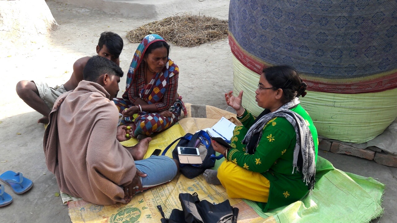 Team leader Gangaram Vijaya Lalitha administers the State of Aadhaar survey in Andhra Pradesh, India.