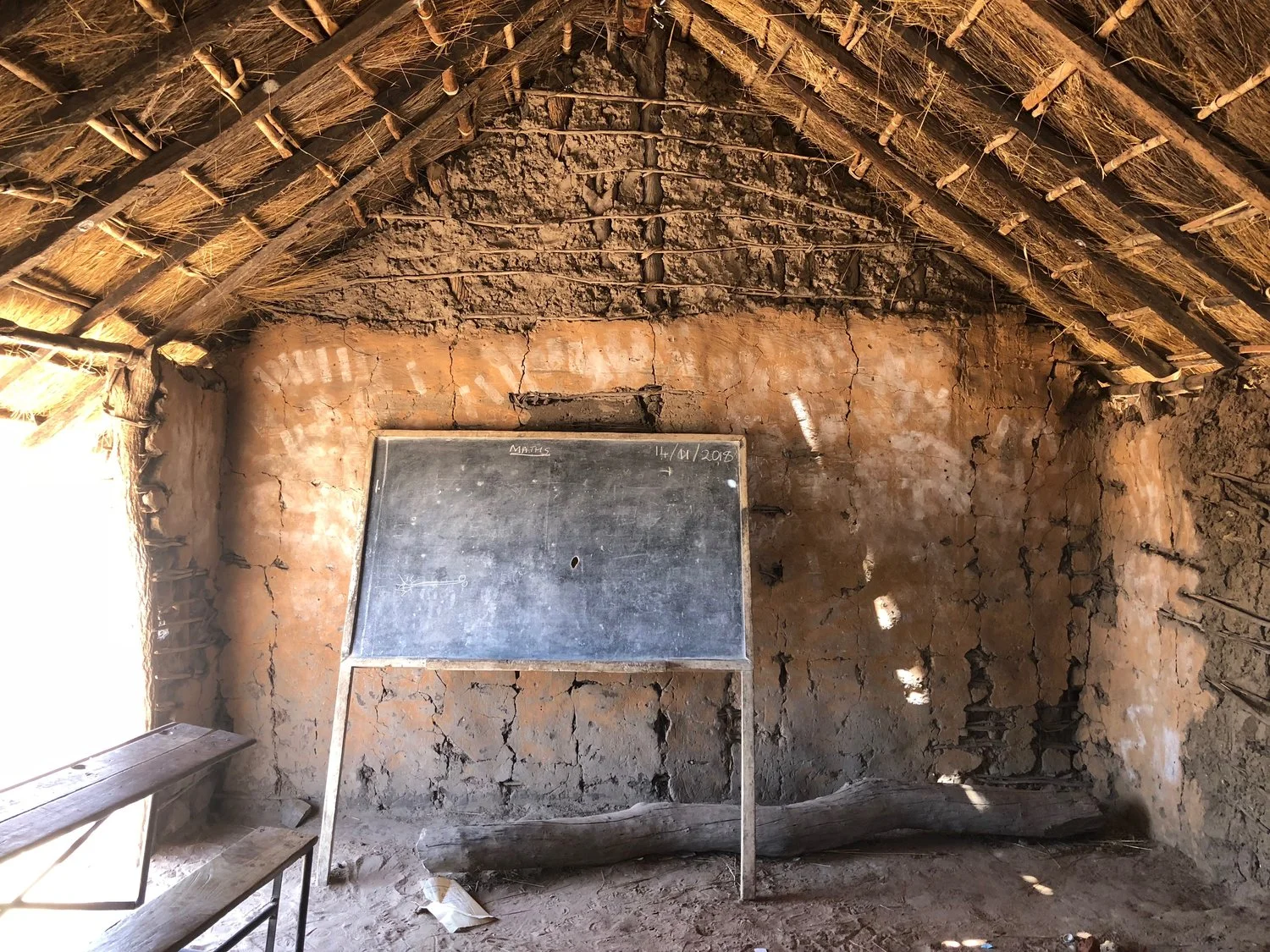 A community school classroom in Mukobela Chiefdom in Southern Province Zambia.